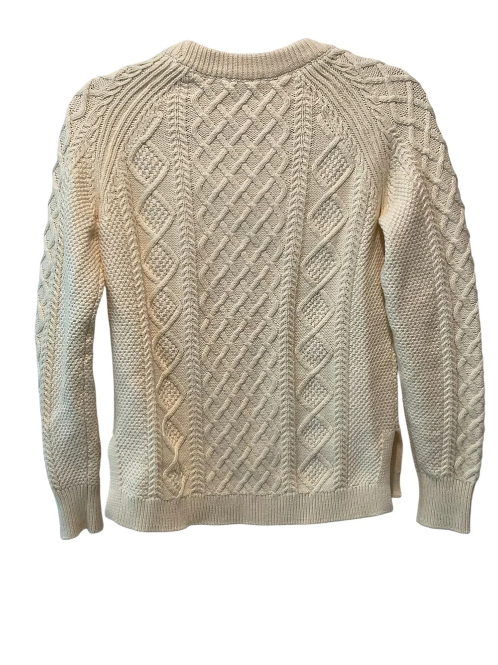 J.Crew Cotton Fisherman Cable Knit Sweater Ivory XXS NWT